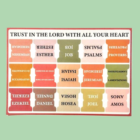 Laminated Bible Tabs ~ Large Print ~ Modern Earth-Tone Colors ~ Placement Guide - Picture 7 of 13